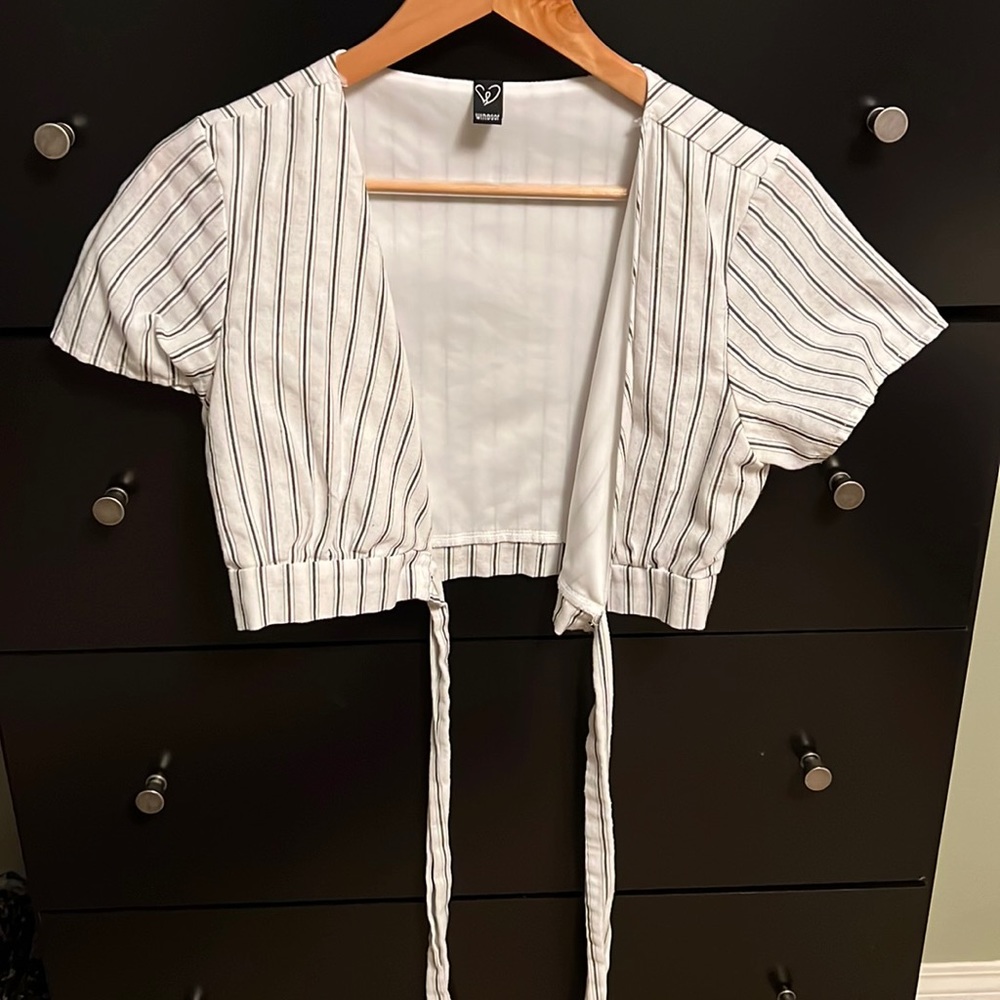 Open tie crop top